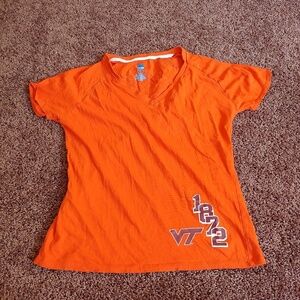 NCAA VT Hokies orange vneck t-shirt
